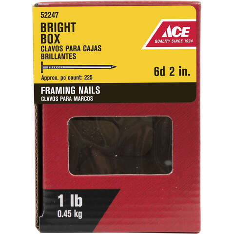 Ace 6D 2 in. Framing Bright Steel Nail Flat Head 1 lb