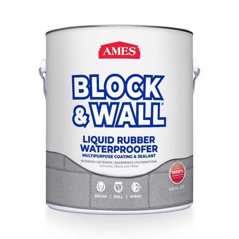 AMES Block & Wall White Liquid Rubber Waterproof and Sealer, Pack of 4