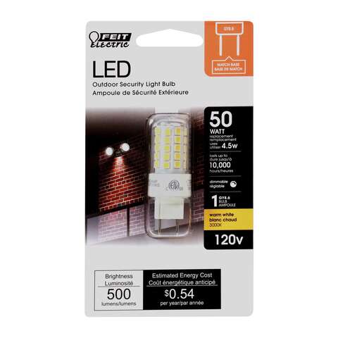 Feit T4 GY8.6 LED Bulb Warm White 50 Watt Equivalence 1 pk