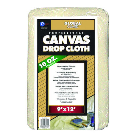 Premier GlobalGuard 9 ft. W X 12 ft. L 10 oz Professional Grade Canvas Drop Cloth 1 pk
