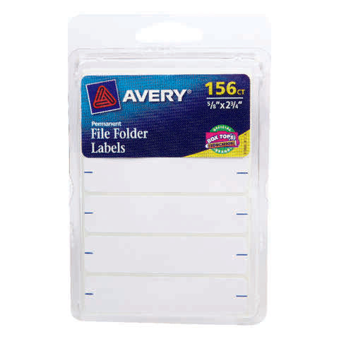 Avery White Tabbed File Folder 156 pk, Pack of 6