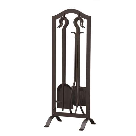 Panacea Black Antique Steel Fireplace Tool Set, Pack of 2