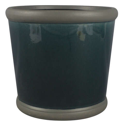 Trendspot Belleville 8.5 in. H X 9.5 in. W X 9.5 in. D Ceramic Planter Blue