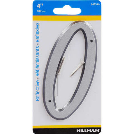 HILLMAN 4 in. Reflective Silver Plastic Nail-On Number 0 1 pc, Pack of 3