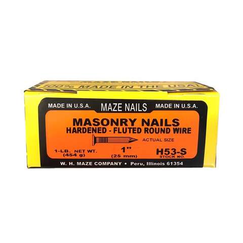 Maze 1 in. Masonry Heat Treated Carbon Steel Nail Flat Head 1 lb