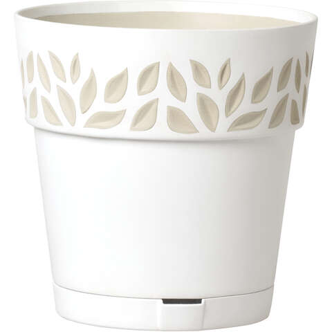 Deroma 5.9 in. D Resin Leaf Planter White, Pack of 12