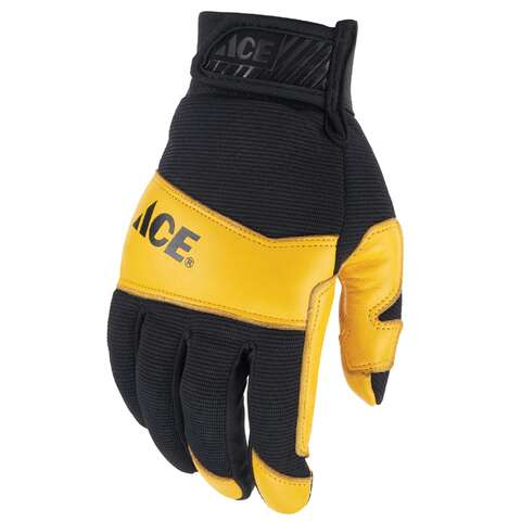 Ace XL Leather High Performance Black/Yellow Gloves