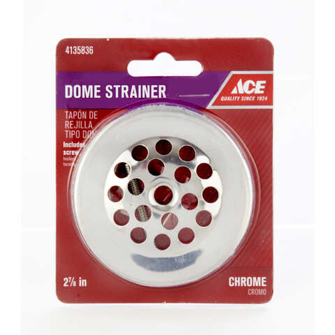 Ace 2-7/8 in. Chrome Metal Dome Strainer