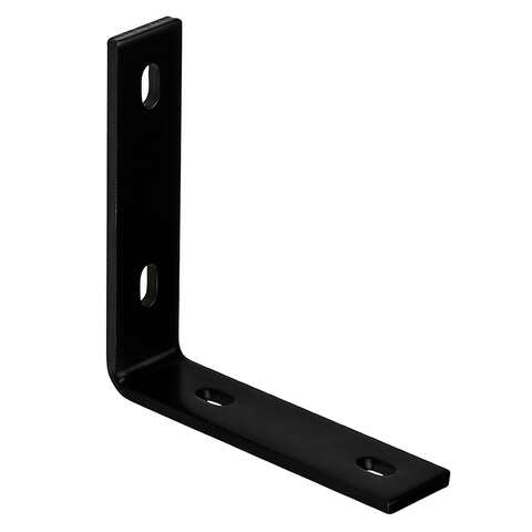 Hampton 6-1/4 in. H X 1-1/2 in. W X 1/4 in. D Black Steel Inside L Corner Brace, Pack of 5