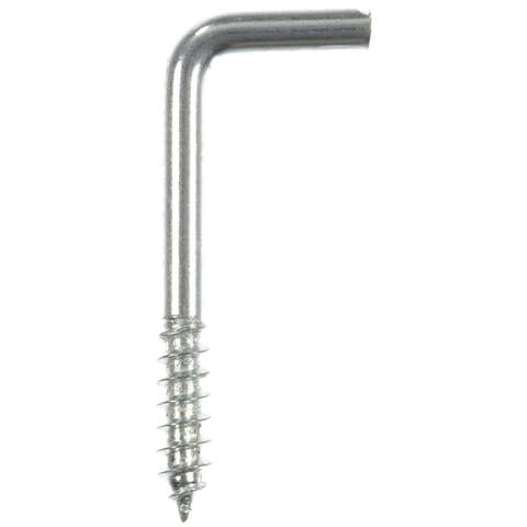 Ace Small Zinc-Plated Silver Steel 1 in. L Square Bend Screw Hook 10 lb 12 pk, Pack of 5