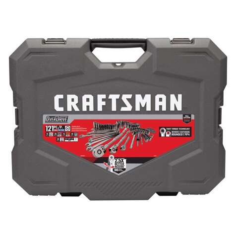 Craftsman OVERDRIVE 1/4 & 3/8 & 1/2 in. drive Metric/SAE 6 Point Mechanic's Tool Set 121 pc