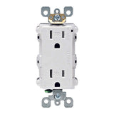 Leviton Decora Plus 15 amps 125 V Duplex White Surge Protection Receptacle Outlet 5-15R 1 pk