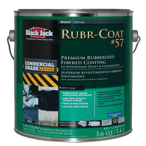 Black Jack Rubr-Coat #57 Gloss Black Rubber Roof Coating 1 gal