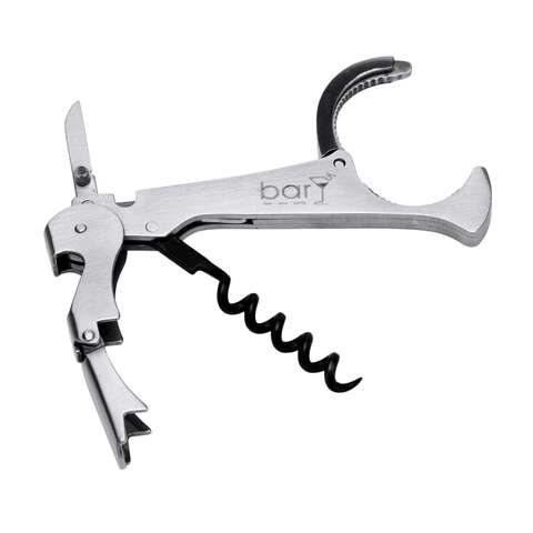 BarY3 Black/Silver Stainless Steel Waiter's Corkscrew