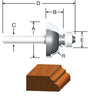 Vermont American 1 in. D X 3/16 in. X 2-1/8 in. L Carbide Tipped Cove & Fillet Router Bit