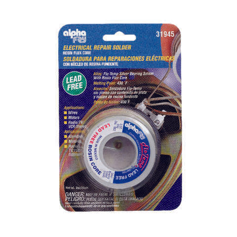 Alpha Fry 3 oz Lead-Free Rosin Core Solder Wire 0.062 in. D Tin/Copper/Silver 1 pc