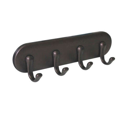 InterDesign 7 in. L Bronze Brown Stainless Steel Small 4-Hook Key Key Rack 1 pk