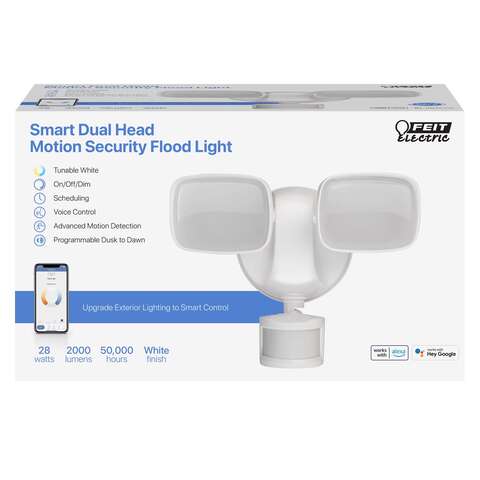 Feit Smart Home Motion-Sensing Hardwired LED White Smart-Enabled Security Floodlight