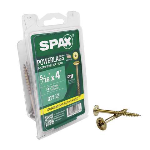 SPAX PowerLags 5/16 in. X 4 in. L Washer Yellow Zinc Carbon Steel Lag Screw 12 pk