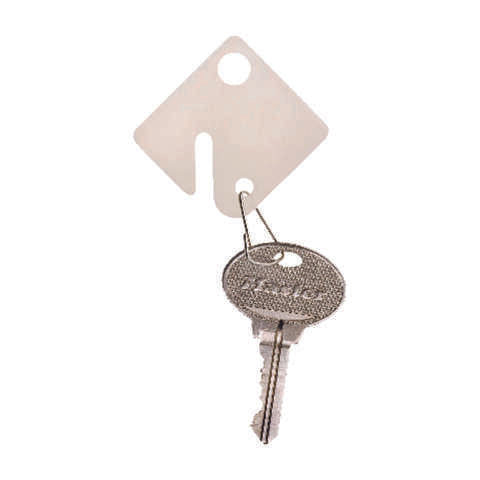 Master Lock Plastic White Rectangle Key Tag