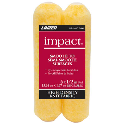 Linzer Impact Synthetic Lambskin 6 in. W X 1/2 in. Paint Roller Cover 2 pk, Pack of 6