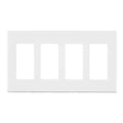 Leviton White 4 gang Polycarbonate Decorator Screwless Wall Plate 1 pk