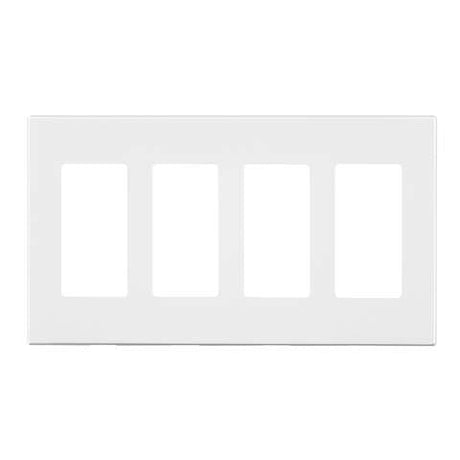 Leviton White 4 gang Polycarbonate Decorator Screwless Wall Plate 1 pk
