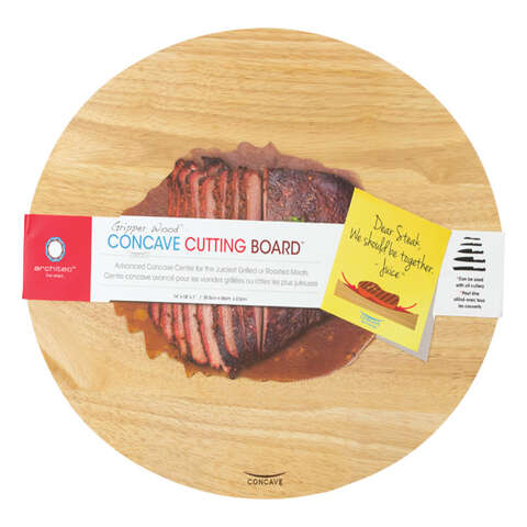 Architec Gripperwood 18 in. L X 14 in. W X 1 in. Rubberwood Concave Carving Board, Pack of 4