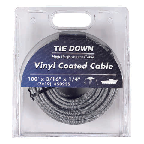 Tie Down Engineering Vinyl Coated Galvanized Steel 3/16 in. D X 100 ft. L Aircraft Cable