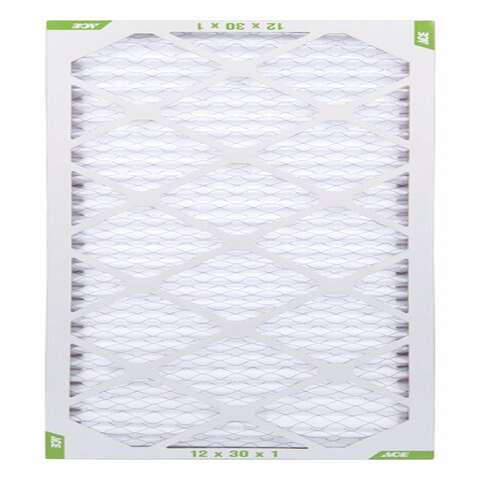 Ace 12 in. W X 30 in. H X 1 in. D Synthetic 8 MERV Pleated Air Filter 1 pk, Pack of 12