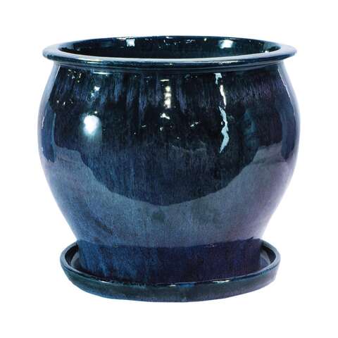 Trendspot Studio 6.3 in. H X 8 in. W X 8 in. D X 8 in. D Ceramic Planter Blue, Pack of 2