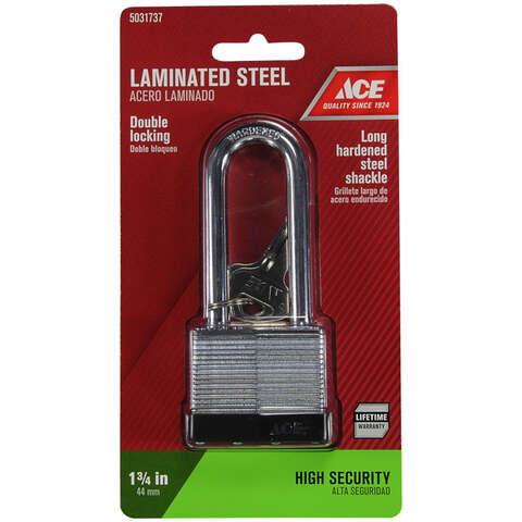 Ace 1-3/8 in. H X 1-3/4 in. W X 1-1/16 in. L Steel Double Locking Padlock