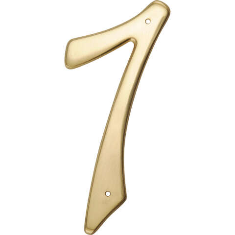 HILLMAN 4 in. Gold Brass Nail-On Number 7 1 pc, Pack of 3