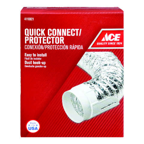 Ace 4 in to 4 in. White Duct Protector Plastic