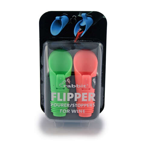 Rabbit Flipper Assorted Rubber Wine Pourer and Stopper, Pack of 12