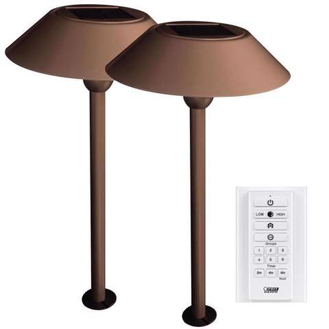 Feit OneSync Bronze Solar Powered 40 W LED Pathway Light 2 pk