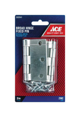 Ace 3 in. L Zinc-Plated Broad Hinge 2 pk