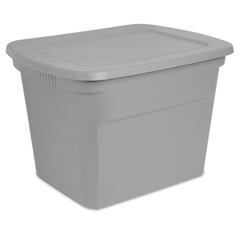 Sterilite 18 gal Gray Storage Tote 16-1/8 in. H X 23-1/2 in. W X 18-3/8 in. D Stackable, Pack of 8