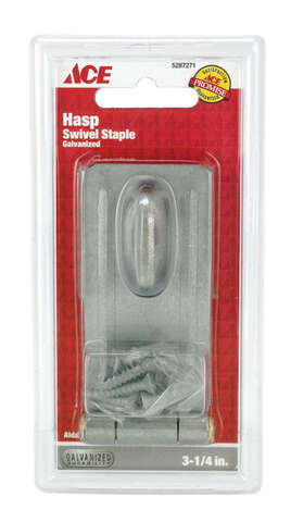 Ace Galvanized Steel 3-1/4 in. L Swivel Staple Safety Hasp