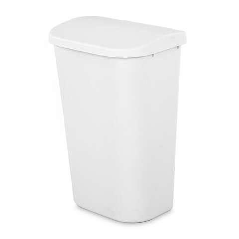 Sterilite 11.3 gal White Plastic D-Shape Wastebasket, Pack of 6