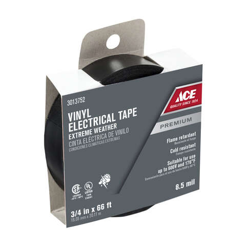 Ace 3/4 in. W X 66 ft. L Black Vinyl Electrical Tape, Pack of 24