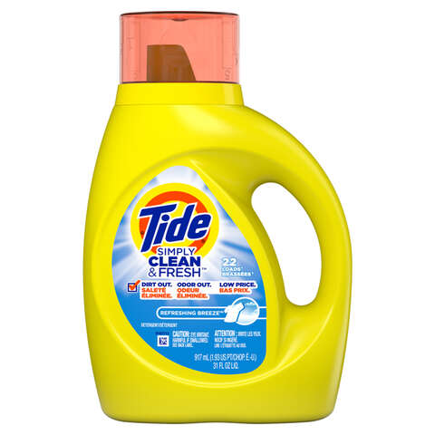 Tide Simply Clean & Fresh Refreshing Breeze Scent Laundry Detergent Liquid 31 oz 1 pk, Pack of 6