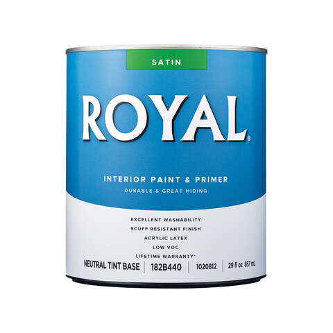 Royal Satin Tint Base Neutral Base Paint Interior 1 qt, Pack of 4