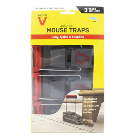 Victor Quick-Kill Small Snap Trap For Mice 3 pk