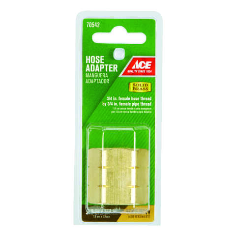 Ace 3/4 in. FHT x 3/4 in. FPT in. Brass Threaded Female Hose Adapter, Pack of 5