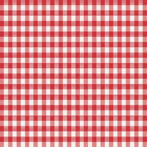 Magic Cover Red/White Checkered Vinyl Disposable Tablecloth 52 in. L X 52 in. W