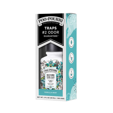 Poo-Pourri Vanilla Mint Scent Odor Eliminator 2 oz Liquid, Pack of 12