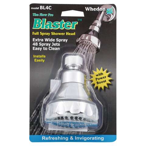 Whedon Blaster Chrome Plastic 1 settings Showerhead 2.5 gpm