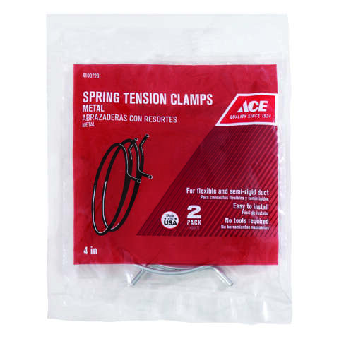 Ace 3 in to 4 in. Silver Spring Tension Clamps Metal, Pack of 10