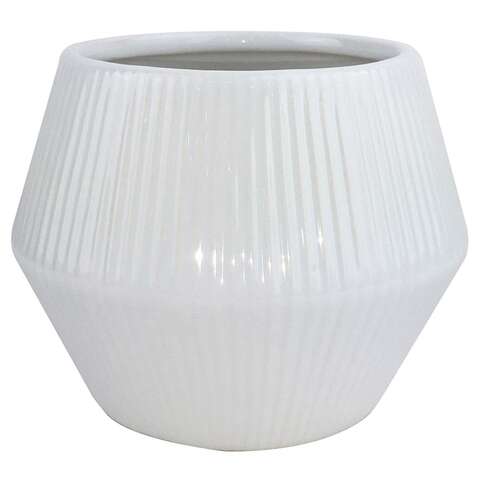 Trendspot Rena 6.5 in. H X 8 in. W X 8 in. D X 8 in. D Ceramic Planter White, Pack of 2